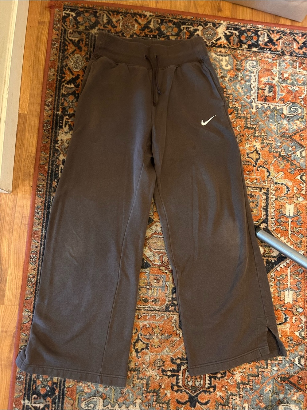 Nike Brown Phoenix Track Pants with White Swoosh
